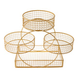Maxbell Tiered Fruit Basket Iron Mesh Kitchen Countertop Rack for Potato Snack Bread Golden