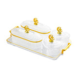 Maxbell Dried Fruit Plate Appetizer Serving Tray for Living Room Holiday Dining Room 6 grid clear