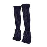 2x Figure Skating Leg Warmers Leg Cover for Ice Skate Dance Fitness Workouts Navy blue plush