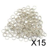 Maxbell 15x200pcs/Lot Steel Metal Key Split Ring Keyrings Key Chain Findings 6mm silver