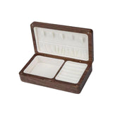 Wooden Jewelry Box Holder Rectangle Jewelry Case for Wedding Home Decoration black walnut white