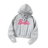 Maxbell Pullover Top Pink Letters Grey Athletic Cozy Spring Cloth Women Casual Hoodie XXL