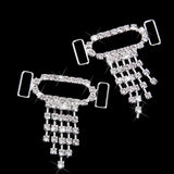 Maxbell 2 Pair Tassel Crystal Rhinestone Bikini Connector Swimwear Metal Buckle Chain