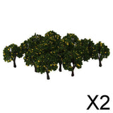 Maxbell 2x20pcs Model Train Yellow Fruit Trees Garden Street Layout Scale 1/300 4CM