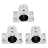 3pcs Marine Boat Hand Rail Fitting Rectangle Stanchion Base for 1inch Tube