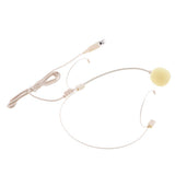 Maxbell 3xDouble Ear Hook Wired Headset Headworn Microphone Beige XLR 3Pin