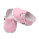 Maxbell PU Leather Shoes with Buckles for Mell Chan 14.5" American Doll Pink - Aladdin Shoppers
