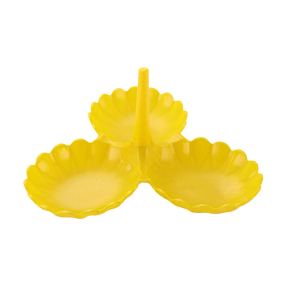 Maxbell Fruit Plate Stackable Modern Desserts Stand for Birthday Banquet Living Room Yellow