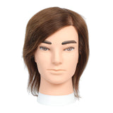 Maxbell Mannequin Head Hair (27cm in Long) Hair Cutting Hairdressing with Human Hair White Skin Brown