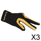 Maxbell 3x1 Piece Yellow Black 3 Finger Billiard Glove