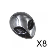 Maxbell 8xSilver Full Metal 3D Alien Head Auto Sticker Badge Car Decals