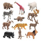 Maxbell 12x Mini Wildlife Animals Figurines Set for Festivals Holiday Party Supplies Style A