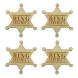4x Ring Security Badge Pin Wooden Ring Bearer Gift for Boy Wedding Acce