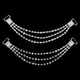 Maxbell 2 Pair Tassel Crystal Rhinestone Bikini Connector Swimwear Metal Buckle Chain