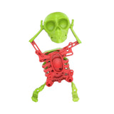 Maxbell Spring Wind up Dancing Skeleton Man Luminous Funny for Kids Home Decor Gifts Green Red