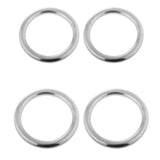 Maxbell 2 Pairs of Smooth Welded Polished Boat Marine Stainless Steel O Ring