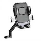 Bike Phone Holder Mount, 360° Adjustable, Vibration-Resistant, Firm Grip, Compatible with 4.7-7 inch Smartphones Matte Black Rearview Mirror A