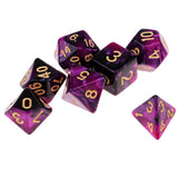 Maxbell 7PCS Polyhedral Dice 16mm for Dungeons and Dragons Party Games - Purple Black - Aladdin Shoppers