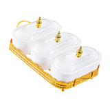 Maxbell Snack Serving Tray 3 Compartments Platter Candy Plate for Candy Nuts