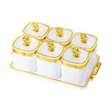 Maxbell Dried Fruit Plate Food Storage Box Wedding Nuts Plate for Home Party Holiday White 6 Grids