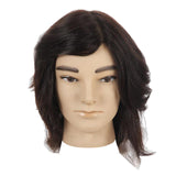 Maxbell 3xMale Mannequin Head 100% Human Hair Hairdresser Salon Training Practice Head