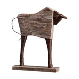 Modern Bull Figurine Tabletop Ornament 10x2.5x11.8inch for Bookshelf Desktop