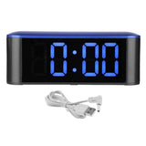 Maxbell LED Mirror Alarm Clock Night Light Digital Clock Snooze Blue+Blue - Aladdin Shoppers