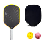 Maxbell Carbon Fiber Pickleball Paddle Trendy 2 Balls for Men Women Player Accessory Yellow White
