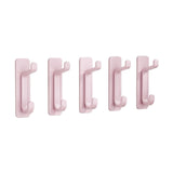 Maxbell 5Pcs Bathroom Wall Mount Hooks Multifunctional for Kitchen Entryway Home Use Pink
