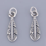 2 Pieces 925 Sterling Silver Feather Jewelry Charms Pendants Connectors Finding Leaf Shape Jewelry Ornaments - Aladdin Shoppers