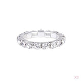 Maxbell 3 Pcs Elastic Silver Tone Single Row Crystal Rhinestone Toe Ring Bridal Jewelry 3mm