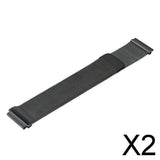 Maxbell 2xUniversal Watch Mesh Loop Wrist Band Strap Magnetic Clasp Replacement Black
