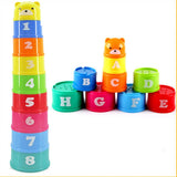 Maxbell Maxbell Set of Piles 9 Cups Stacking Up Rainbow Blocks Kids Toddlers Play Fun Toy