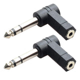 Maxbell 2Pieces 3.5mm Stereo Female to 6.35mm 1/4" Male Right Angle Audio Adapter - Aladdin Shoppers