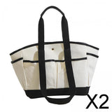 Maxbell 2xWomen Tote Bag Double Handles Lightweight Handbag for Commuting Travel Party Black