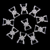 Maxbell 4x10 Pcs Crystal Diamante Rhinestone Buckle Invitation Ribbon Slider G
