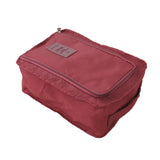 Maxbell 2 Pcs Household Travel Gym Shoe Organizer Nylon Zip Bag Dark Blue & Wine Red