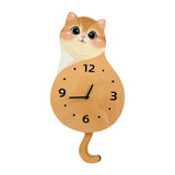 Maxbell Cat Wall Clock Non Ticking Unique Decoration for Study Room Home Dining Room Wagging Tail 50x26cm