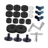 Maxbell 23Pcs Cymbal Replacement Accessories Cymbal Stand Felts for Percussion Parts Black