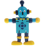 Maxbell Maxbell Wooden Walnut Puppets Robots Action Toys Flexible Joints Poseable blue