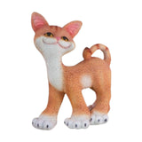 Maxbell Cat Sculpture Resin Birthday Gifts Cute Crafts for Bookshelf Study Room Home Orange