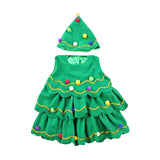 Maxbell Kids Cosplay Set Xmas Tree Decorative Clothes Festive Round Neck Fancy 140cm