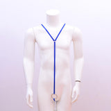Maxbell Maxbell Sexy Men Buckle Y Shape Harness Underwear Bodysuit Clubwear Costume Blue