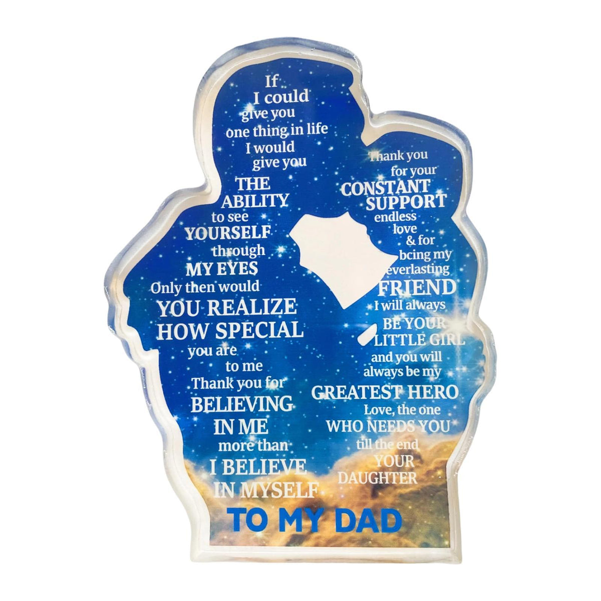 Maxbell Gift for Dad Versatile Ornament Present Stylish Creative Acrylic Plaque Sign Father and Son