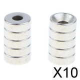Maxbell 10x10 Pieces 7 mm Diameter Round Magnet with Hole for Screwdriver