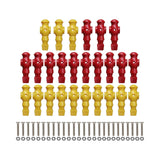 Maxbell 26 Pieces Table Soccer Men Players Repair Parts Football Machine Accessories Red Yellow