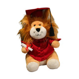 Maxbell Graduation Lion Doll Crafting Stuffed Animal for Friend Bedroom Party Favors Red