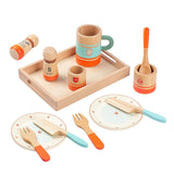 Maxbell Toddlers Tea Set Educational Wooden Pretend Play for Girls Children Toddlers