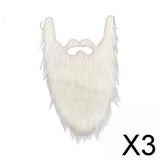 Maxbell 3xLong Beard Costume Adult Kids Dwarf Gnome Beard for Festive Party Supplies White