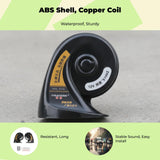 12V 24V Universal Car Horn, Waterproof double, High and Low Tone, Powerful Electric Replacement for lorry, Motorcycle, Vehicle Black 12V Pair with Relay